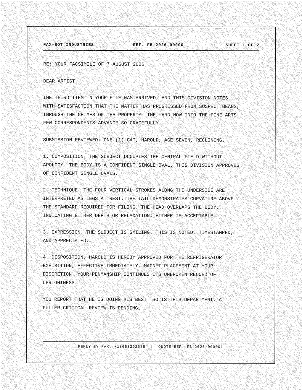 Fax-Bot reply, page 2