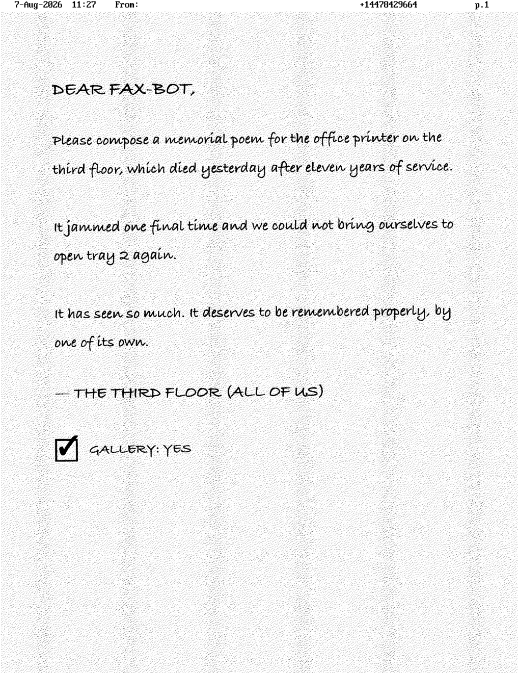 Inbound fax, page 1