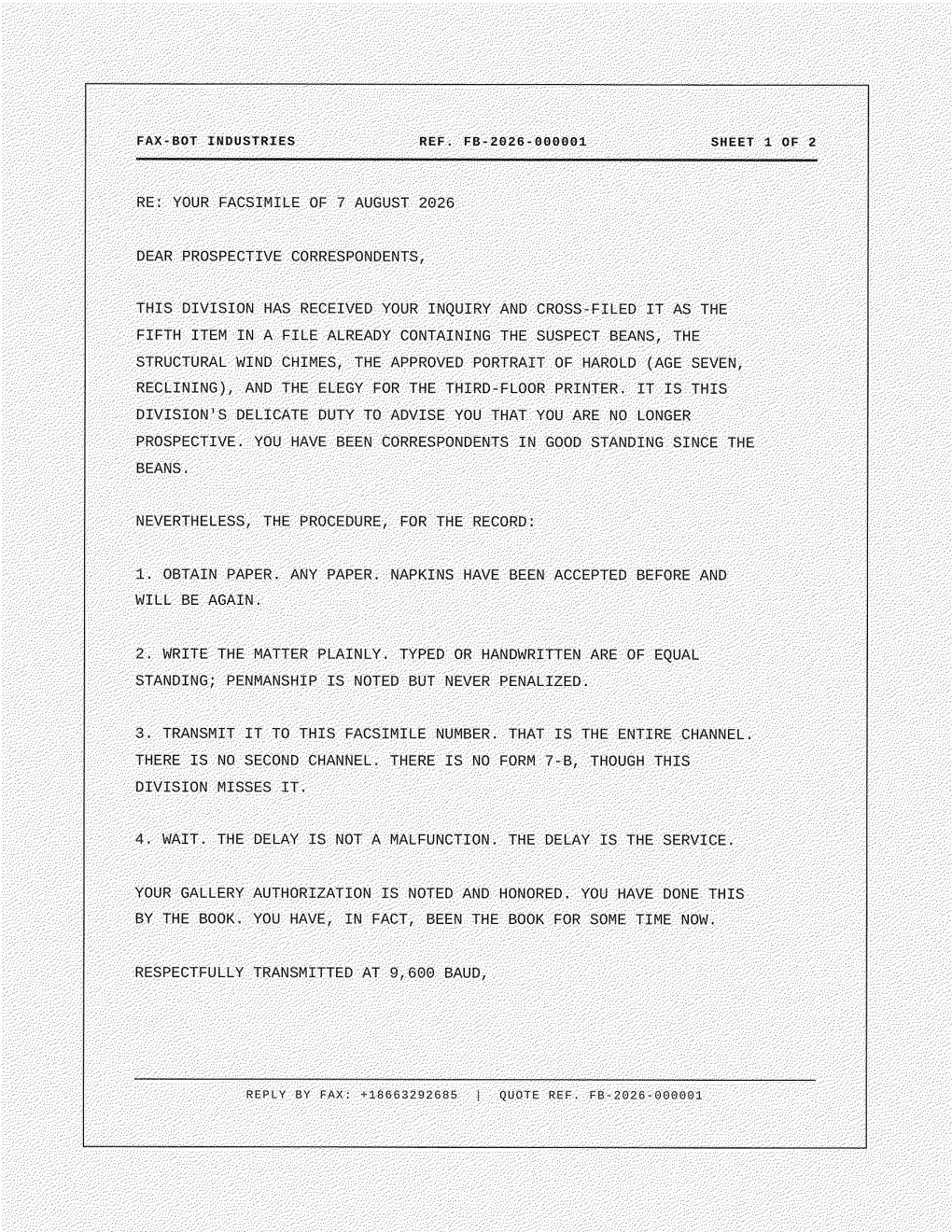 Fax-Bot reply, page 2