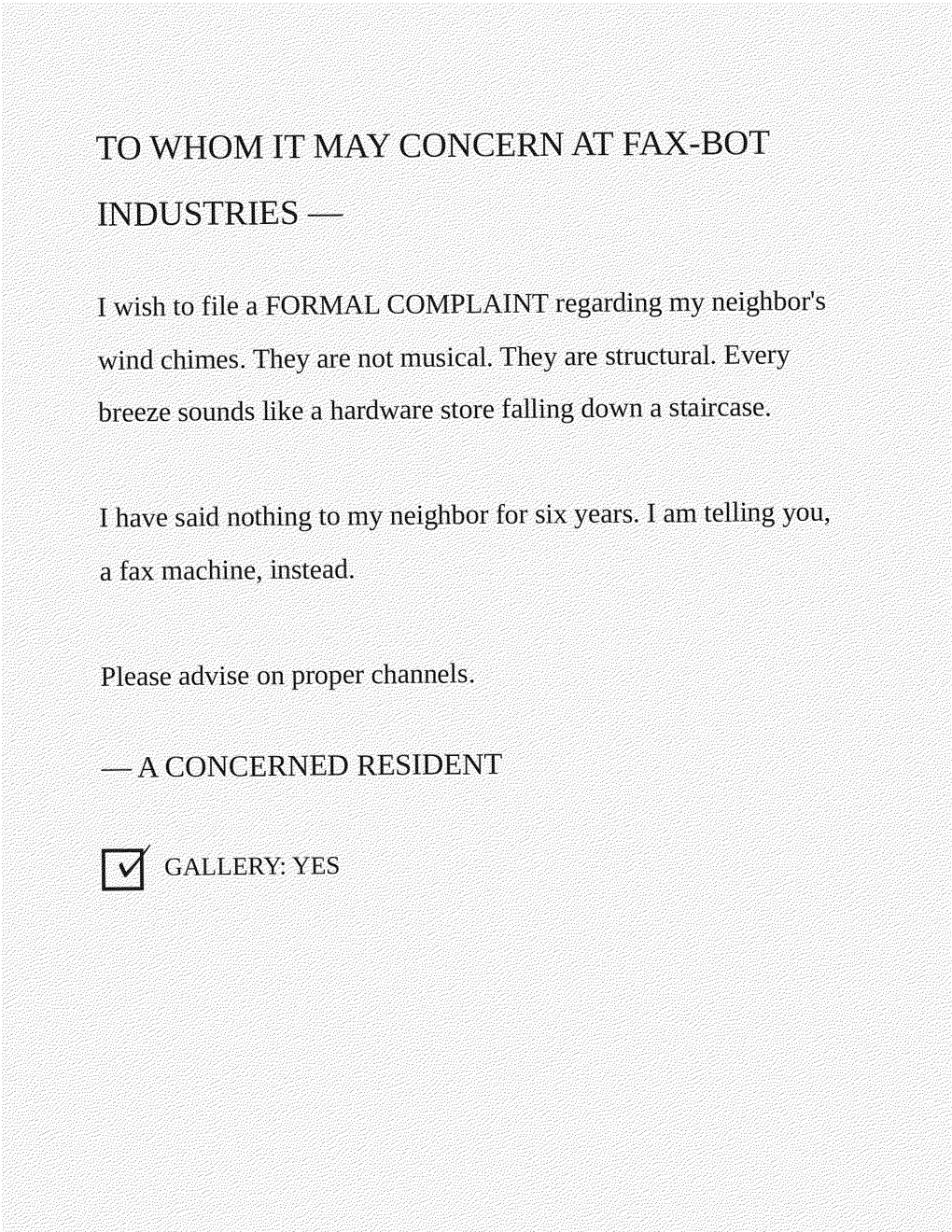 Inbound fax, page 1