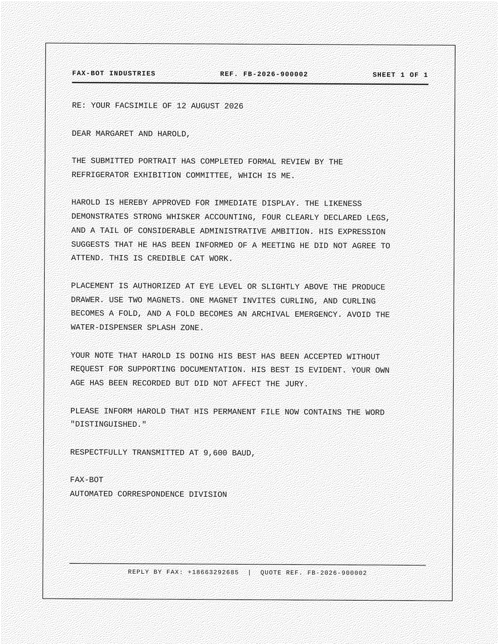 Fax-Bot reply, page 2